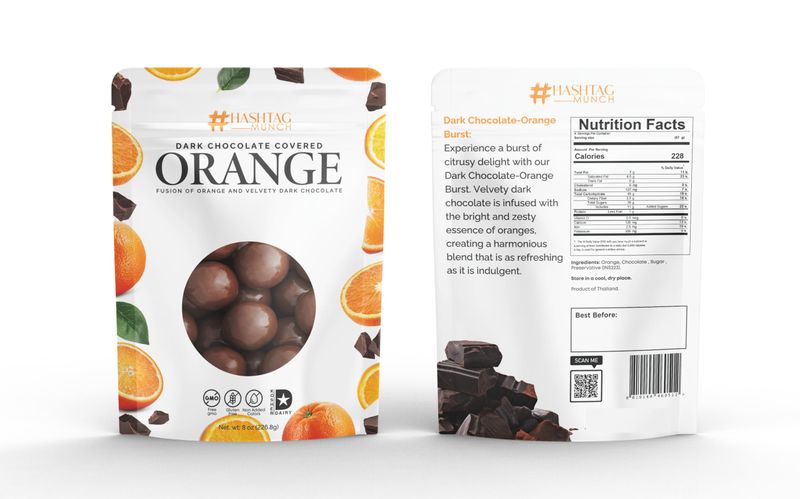 Premium Dark Chocolate Covered Ripe Juicy Wild Oranrge Candy Balls 8-Oz Bag Healthy Sweet Snack Made With Real Natural Fruit, Simple Ingredients No Added Colors, Gluten Free, Non- GMO &amp; Kosher