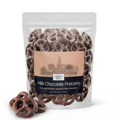 Liberty Bell Real Milk Chocolate Covered Mini Pretzels, 40 Ounce Bag