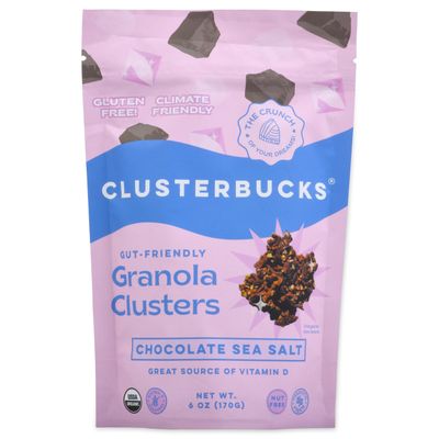 Lil Bucks Clusterbucks Gut Friendly Clusters made with Regenerative Organic Sprouted Buckwheat, Gluten Free Snack (Chocolate Sea Salt, 3 Pack)