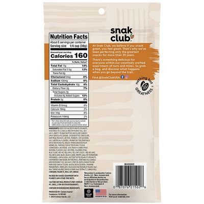 Snak Club Trail Mix, Sweet &amp; Salty Snacks with Roasted Salted Peanuts, M&amp;M'S Peanut Butter Chocolate Candies, Butter Toffee Peanuts &amp; Pretzels, Perfect Snack Mix, 6 oz Resealable Bag (1 Count)
