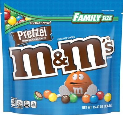 M&amp;M'S Pretzel Chocolate Candy Family Size, 15.4 Ounce