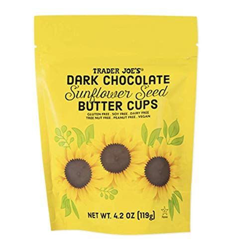 Trader Joe&#39;s Mini Dark Chocolate Sunflower Seed Butter Cups - 4.2oz 15 Bite Size Cups Nut Free