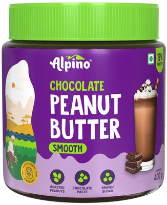 ALPINO Chocolate Peanut Butter Smooth | 19% Protein | Made with Roasted Peanuts, Chocolate Paste, Brown Sugar and Sea Salt | Plant Based Protein Peanut Butter Creamy (14.1 Ounce)