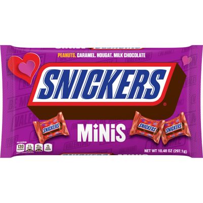 Snickers Minis Valentine&#39;s Day Chocolate Candy Bars, 10.48-Ounce Bag, 10.48 ounce