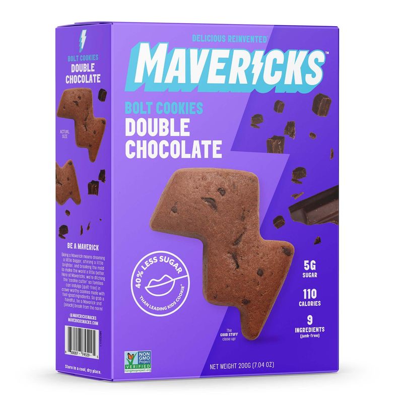 Mavericks, Double Chocolate Bolt Cookies, 7oz