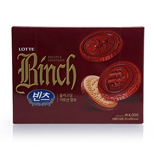 Binch Lotte Cookies 204g (Box of 2) - Delicious Chocolate Biscuits with Rich Creamy Filling.