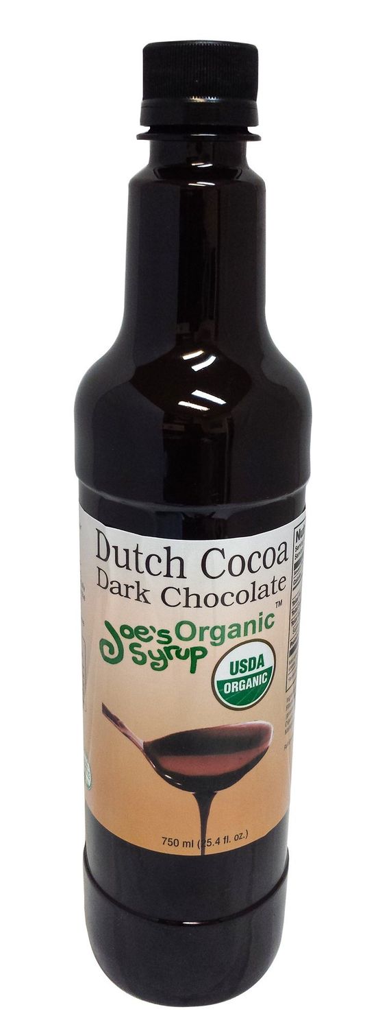 Joes Syrup Organic Flavored Syrup, Organic Dutch Cocoa Dark Chocolate Sauce, 750 ml