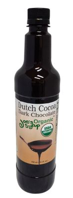 Joes Syrup Organic Flavored Syrup, Organic Dutch Cocoa Dark Chocolate Sauce, 750 ml