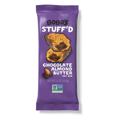 Bobos Stuffd Oat Bar, Chocolate Almond Nut Butter, 2.5 Oz. Bar (12 pack), Whole Grain Snack &amp; Protein Bar. Great Tasting &amp; On-The-Go-Snack. Gluten Free, Non-GMO, Vegan, Kosher, and Soy Free.