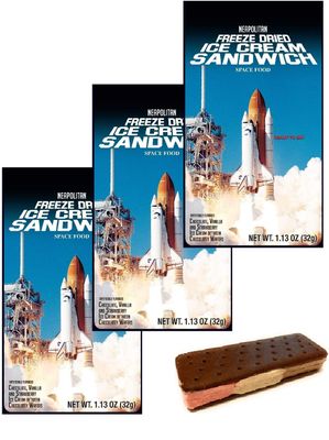 LuvyDuvy - Freeze-Dried Ice Cream - Neapolitan Sandwich (Chocolate-Vanilla-Strawberry) - 3 Pack