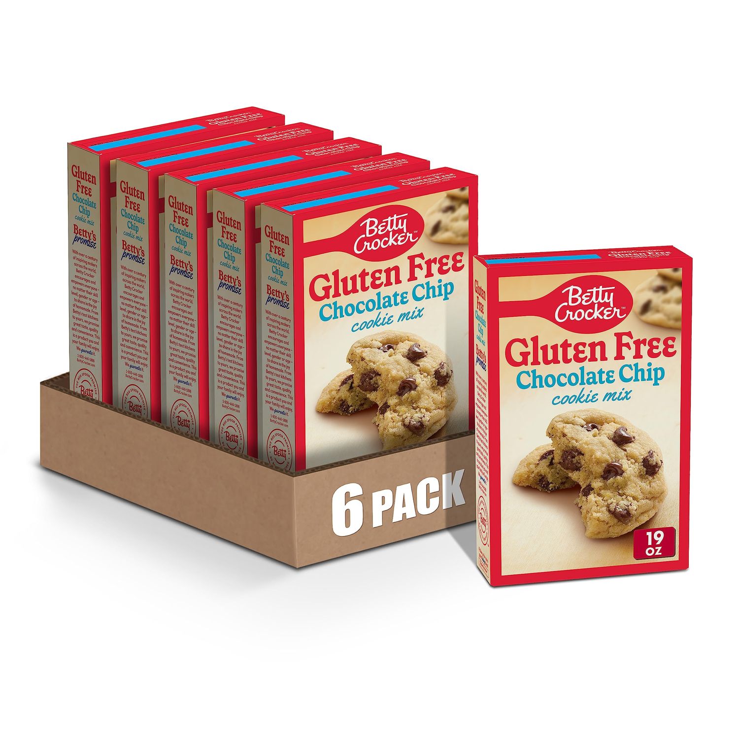 Betty Crocker Gluten Free Chocolate Chip Cookie Mix, 19 oz. (Pack of 6)