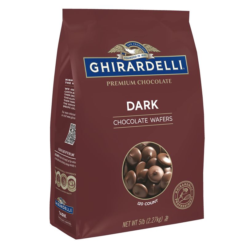 Ghirardelli Chocolate Company Dark Chocolate Wafers, 5lb. Bag (Pack of 1)