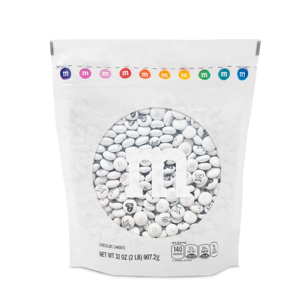 M&amp;M&#39;S Wedding Themed Milk Chocolate Candy - 2lbs Assorted Pre-designed Just Married, I Do Wedding Decoration White Wedding M&amp;M&#39;S Candy