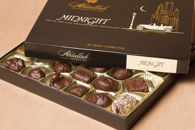 Abdallah Chocolates Midnight Assorted Dark Chocolates Gift Box, 15oz.