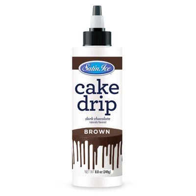 Satin Ice Cake Drip, Brown Chocolate, 8.8 Ounce
