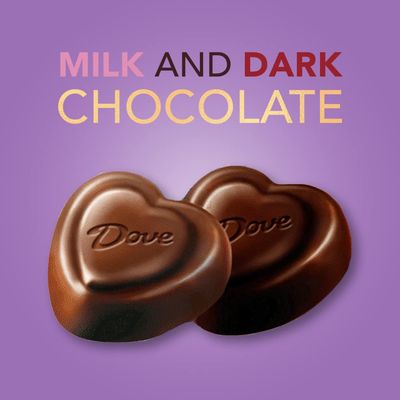 DOVE PROMISES Milk &amp; Dark Chocolate Valentines Day Candy Hearts, 24.2 oz Bag