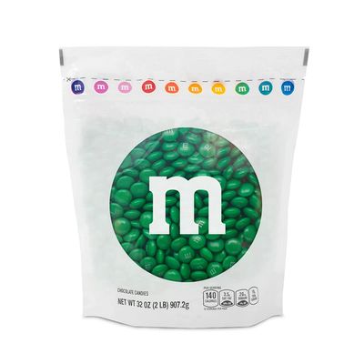 M&amp;MS Dark Green Milk Chocolate Candy, 2lbs of M&amp;M&#39;S in Resealable Pack for Candy Bars, Holiday Parties, Graduations, Christmas, Dessert Tables &amp; DIY Party Favors