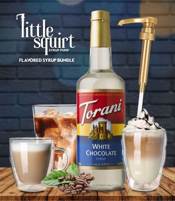 White Chocolate Syrup 25.4 Ounces, Torani with Syrup Pump