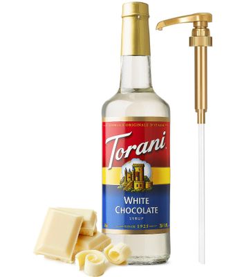 White Chocolate Syrup 25.4 Ounces, Torani with Syrup Pump