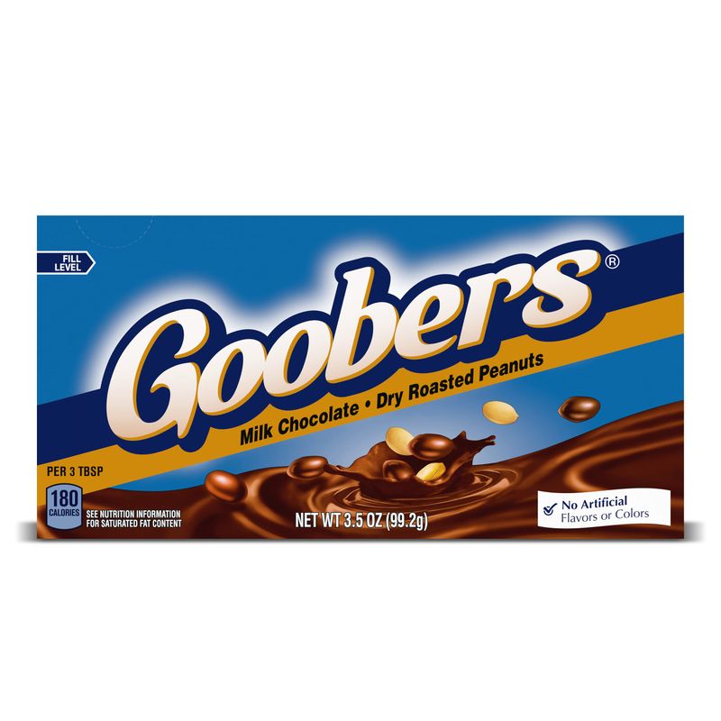Goobers, Roasted Peanuts and Milk Chocolate, Movie Theater Candy Box, Bulk 15 Pack