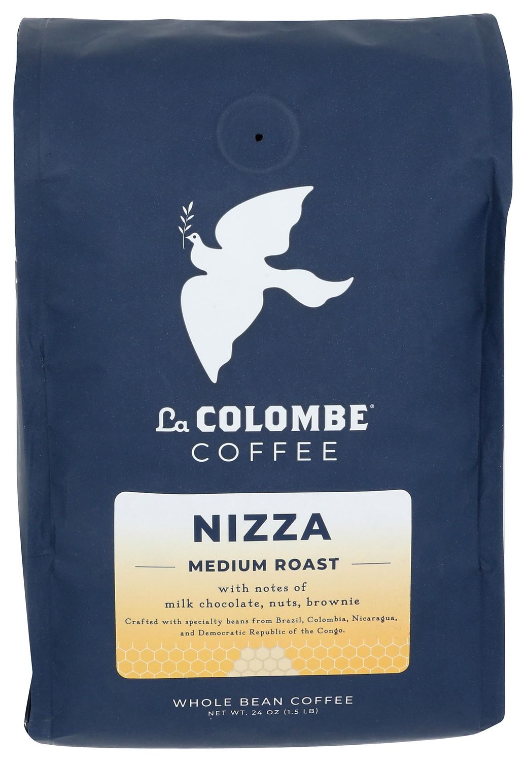 La Colombe Nizza Medium Roast Whole Bean Coffee - Notes of Milk Chocolate, Nuts &amp; Brownie with Honey-Sweet Roasted Nuttiness, 24 Ounce (Pack of 1)