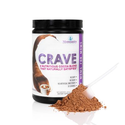 Momsanity Crave Low Calorie, Low Carb Chocolate Powder to Satisfy Cravings Naturally + Delicious Recipe Guide PDF | 30 Servings