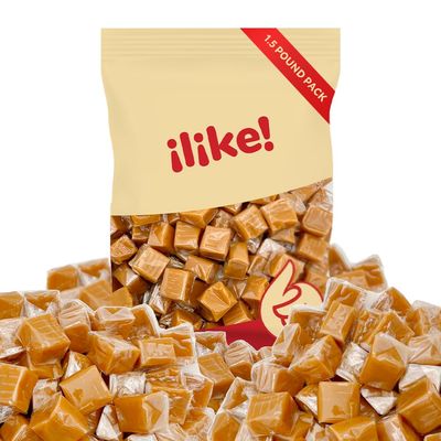 Vanilla Caramel Cubes Candy, Individually Wrapped, 1.5-Pound Pack (About 100 Pieces)