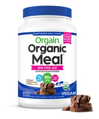 Orgain Organic Meal, Vegan Meal Replacement Protein Powder, Creamy Chocolate Fudge - 20g Plant Based Protein, 7g Prebiotic Fiber, Fruits, Vegetables &amp; Greens, Gluten Free, Shakes &amp; Smoothies, 2.01lb
