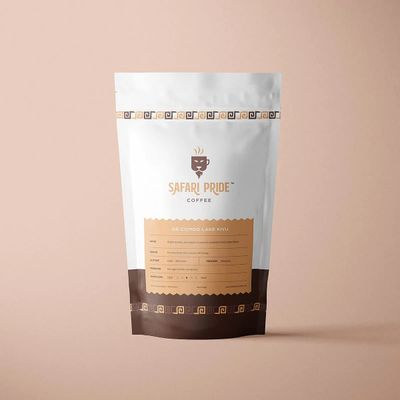Safari Pride Coffee| Dr Congo Lake Kivu Premium Single Origin Roast | Smooth Medium Roast with Bright Fruity Chocolate Notes | Gourmet Sustainable Direct Trade African Coffee | 12 oz Bag | Whole Bean