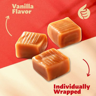 Vanilla Caramel Cubes Candy, Individually Wrapped, 1.5-Pound Pack (About 100 Pieces)
