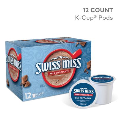 Swiss Miss Milk Chocolate Hot Cocoa Keurig Single-Serve K-Cup Pods, 12 Count