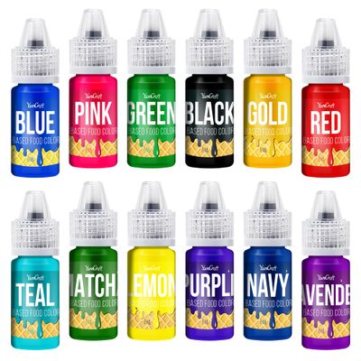 Oil Based Food Coloring for Chocolate - 12 Vibrant Color Food Coloring for Chocolate, Candy Melts, Buttercream, Frosting - Fat Soluble Food Color Dye for Baking, Fondant - 0.2 Fl. oz (6 ml)/Bottles