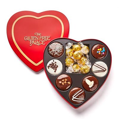 Gluten Free Palace Heart Shaped Chocolate Cookies Gift Basket - Gluten Free Christmas Cookies Treats for Adults and Children