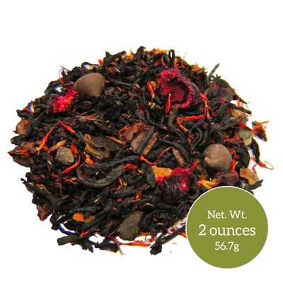 Nelson's Tea Dark Chocolate Cherry - Rich blend of Pu-erh Black Tea, Chocolate Chips, Wild Cherry Bark, Dried Cherries Herbal Loose Leaf Tea- 2oz