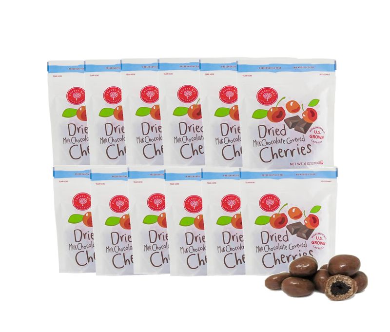 Milk Chocolate Covered Dried Cherries (Case of 12 - 6oz bags)