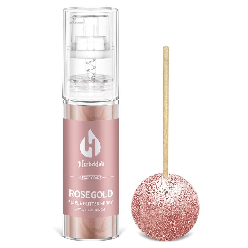 Rose Gold Edible Glitter - Edible Glitter Spray 10g Edible Rose Gold Glitter for Cakes Food Grade Drink Glitter Rose Gold Edible Glitter for Cocktails Chocolate Cake Pop Strawberry