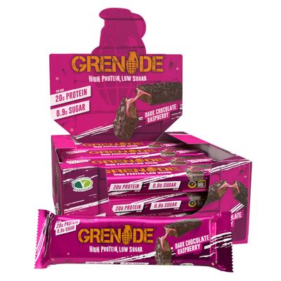 Grenade Carb Killa High Protein and Low Carb Bar, 12 x 60 g - Dark Chocolate Raspberry