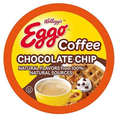 Eggo Beverages Chocolate Chip Waffle Flavored Coffee Pods for Keurig K Cup Brewers, Fair Trade Certified, 40 Count - Rich and Indulgent Chocolate