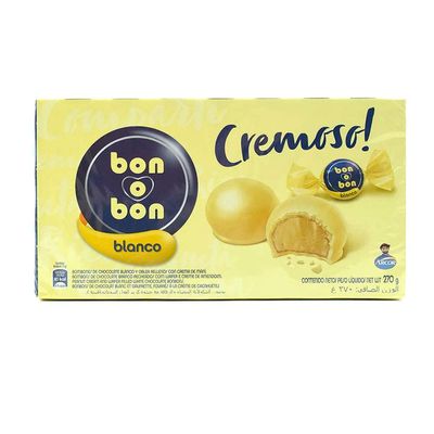 Bon O Bon Peanut Cream and Wafer Filled White Chocolate Bonbons - 270g