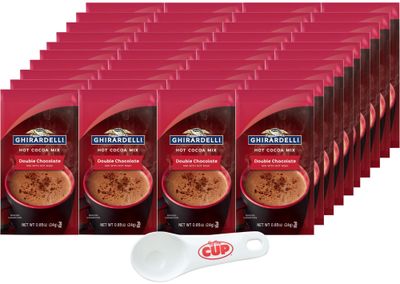 Ghirardelli Double Chocolate Hot Cocoa Mix, 3 Pound Box, (Approximately 43) 0.85 oz Packets with Cocoa Scoop