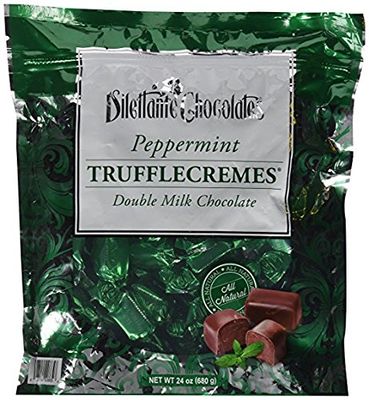 Peppermint Double Milk Chocolate Truffle Cremes - Dilettante Value 2Pack ( 24oz Each )