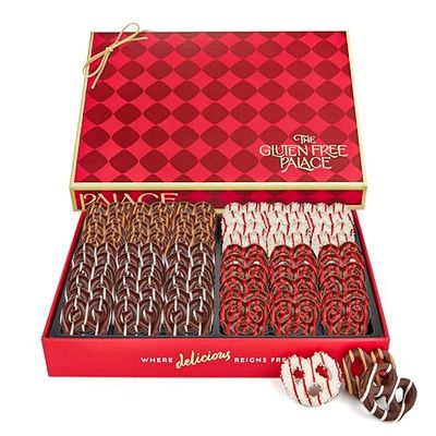 Gluten Free Chocolate Covered Pretzels Gift Basket - Chocolate Pretzels Snack Gift (4 Flavor) By Gluten Free Palace
