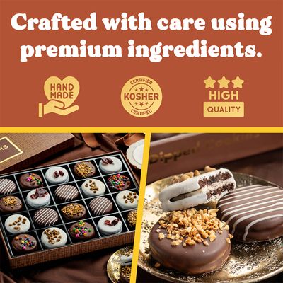 Holiday Christmas Gift Basket - Gourmet Chocolate Cookies with Assorted Toppings - Food Gift Box for Christmas, Family, Birthday, Men &amp; Women