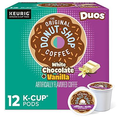 The Original Donut Shop Duos White Chocolate + Vanilla, Keurig Single Serve K-Cup pods, 12 Count