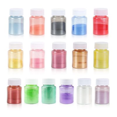 Edible Glitter, 16 Colors Luster Dust Edible, Edible Glitter Set, Edible Glitter Powder, Food Grade Cake Decorating Shimmering Glitter for Drinks, Chocolate, Candy, Chocolate - 15g/Bottle