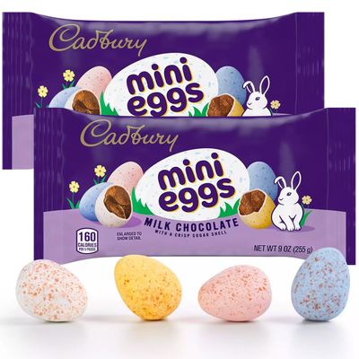 Mini Eggs Milk Chocolate, 2 Bags of Cadbury Mini Eggs 9oz Each, Creamy Milk Chocolate Cadbury Mini Eggs, Perfect Cadbury Eggs for Special Occasions, Premium Candy Eggs for All Ages