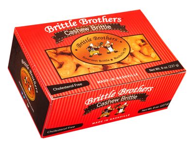 Brittle Brothers Cashew Brittle - 8 oz. Box : Voted #1-4xs more Nuts - Gift Pack Cashew Pecan Bacon Corporate Christmas Mother Father Chocolate