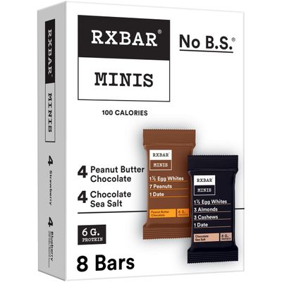 RXBAR Minis Protein Bar, Variety Pack, 2 Flavors, 7.36oz Box (8 Count)