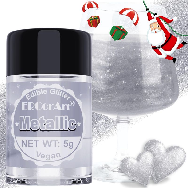 Edible Glitter - Metallic Luster Dust Edible for Drinks Cakes, Food Grade Cake Decorating Shimmering Glitter, Sprinkle Powder Glitter for Cocktails, Strawberries, Chocolates, Cookie - 5g