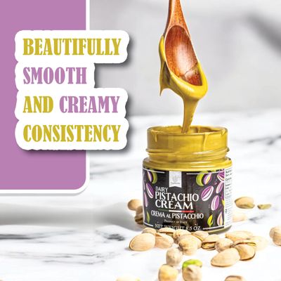 Gourmanity Dairy Pistachio Cream Spread, Perfect for Dubai Pistachio Chocolate Bar, Luxury Pistachio Butter Cream For Sweet And Savory Dishes, Ideal for Italian Recipes, 8.5 oz Jar